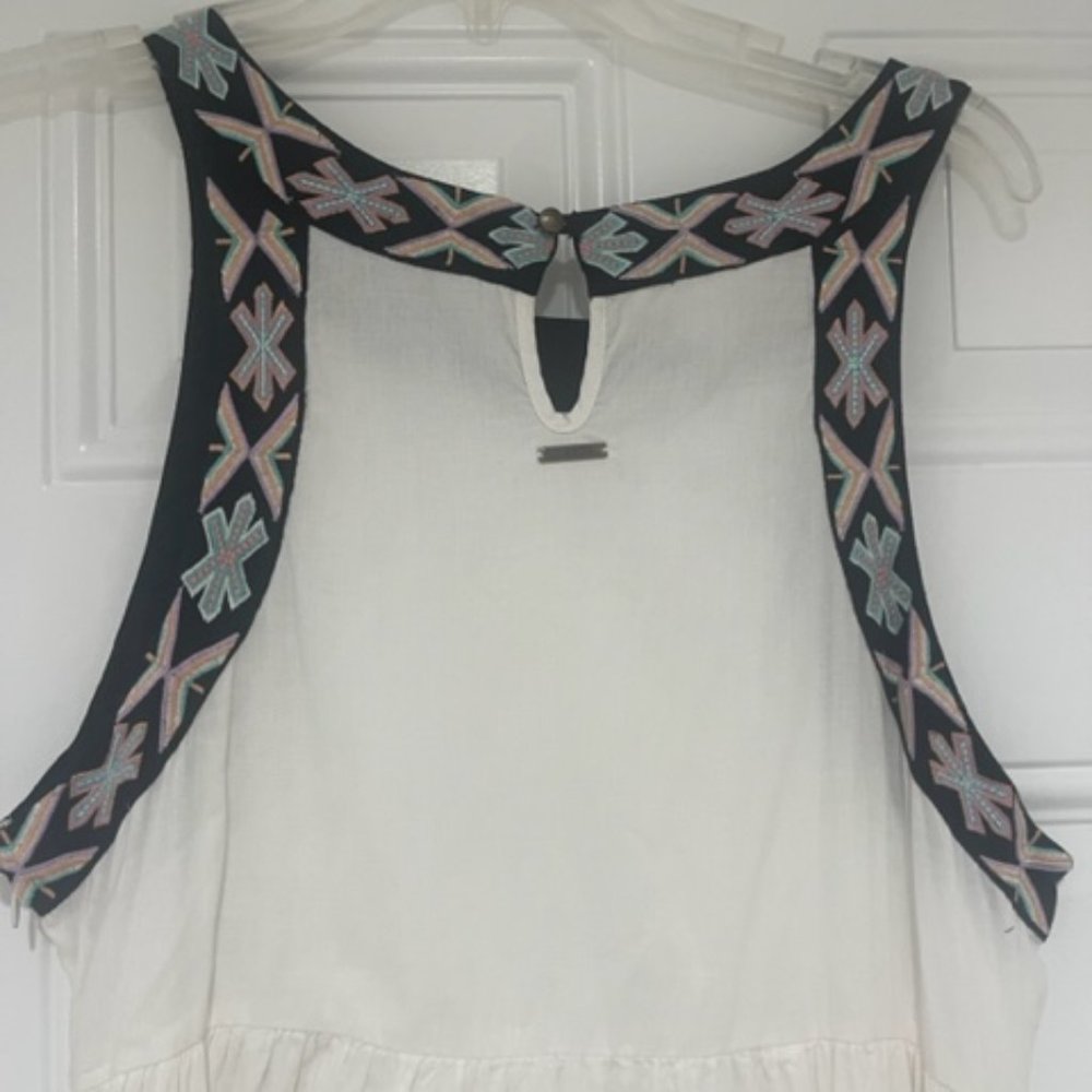 BILLABONG White Black MAXI DRESS TRIBAL DESIGN Beachy Large XL - Picture 2 of 5